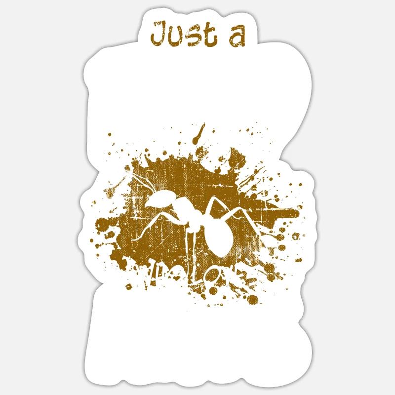 Fourmis - Sticker taille S (10 x 10 cm) - blanc mat