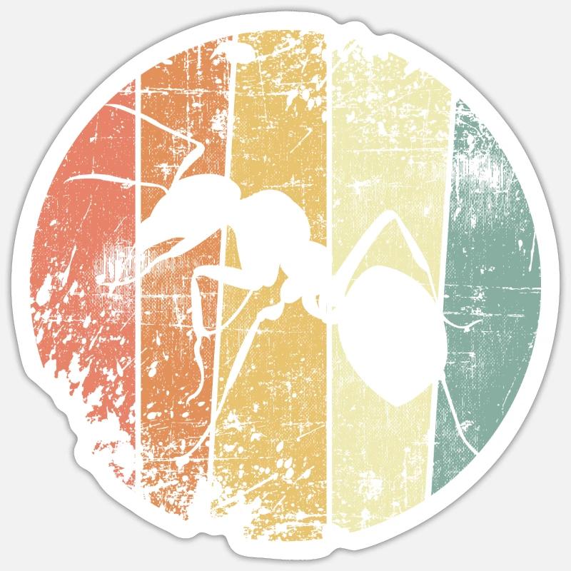 Fourmis - Sticker taille S (10 x 10 cm) - blanc mat