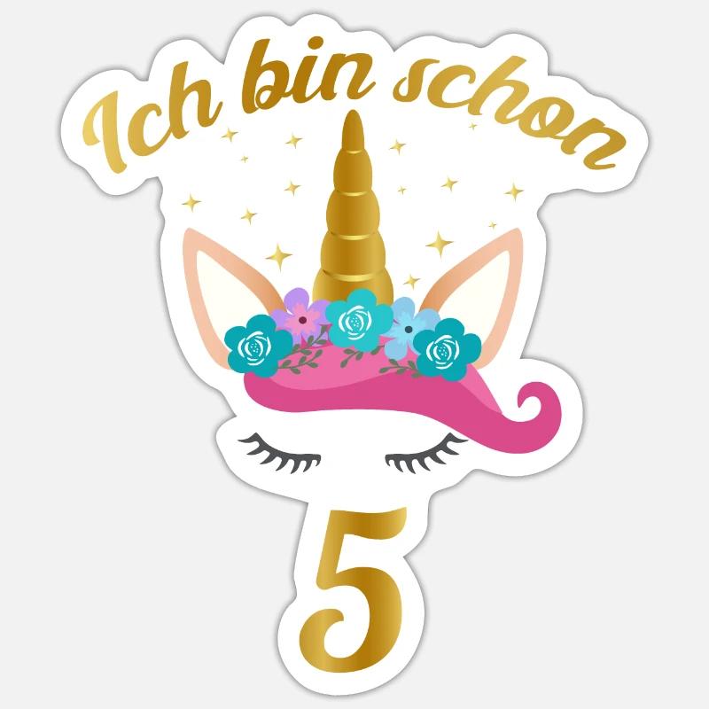 Ich bin schon 5 - Geburtstag Geschenk - Sticker Größe S (10 x 10 cm) - Mattweiß