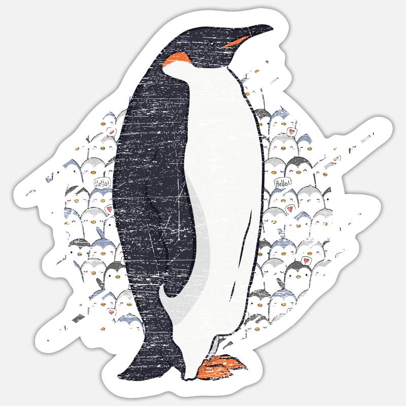 Pingouin empereur pingouin - Sticker taille S (10 x 10 cm) - blanc mat
