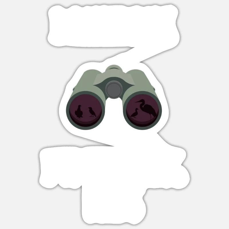 Bird Watching Birding Binoculars Birdwatcher - Sticker Größe S (10 x 10 cm) - Mattweiß