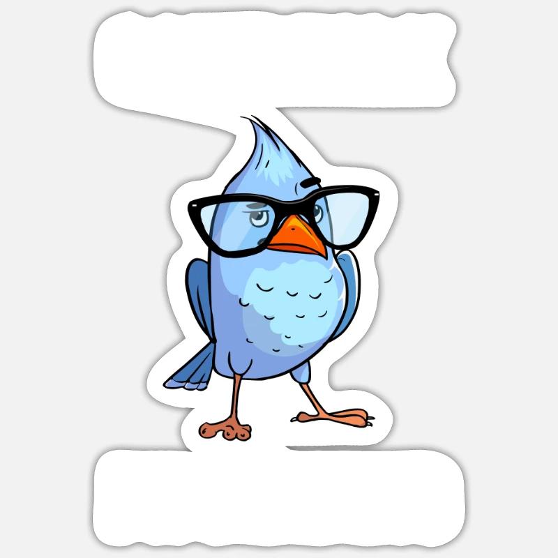Birdwatching Birding Binoculars Birdwatcher - Sticker Größe S (10 x 10 cm) - Mattweiß