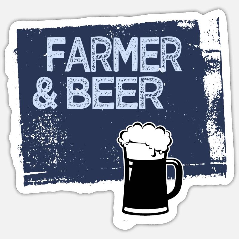 Farmer & Beer - Sticker size S (10 x 10 cm) - white matte