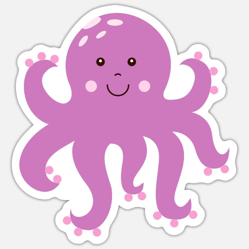 Pieuvre pieuvre pieuvre - Sticker taille S (10 x 10 cm) - blanc mat