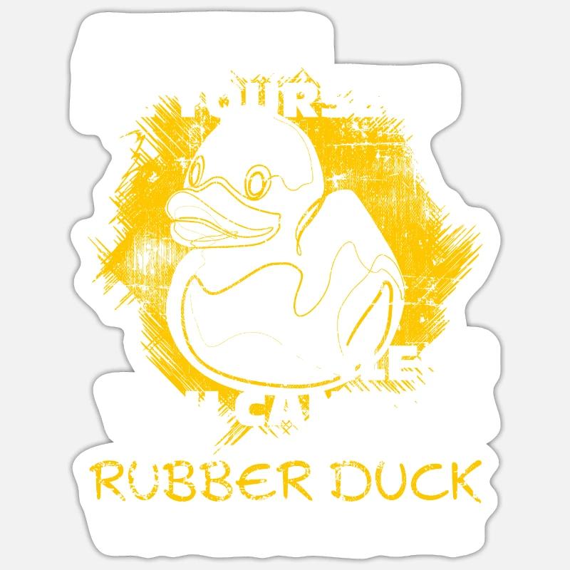 Squeaky Duck Bathing Duck - Sticker size S (10 x 10 cm) - white matte