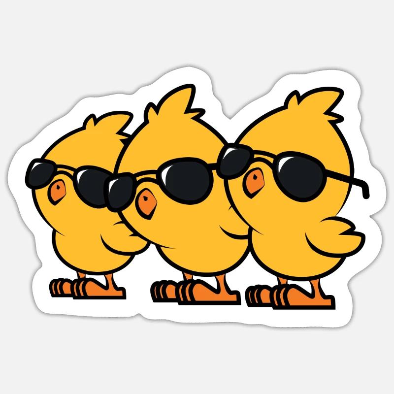 Chicks - Sticker taille S (10 x 10 cm) - blanc mat