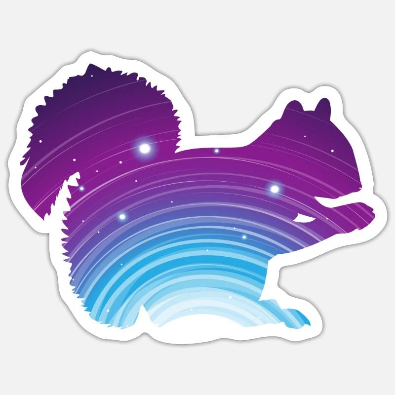 Eichhörnchen Tier - Sticker Größe S (10 x 10 cm) - Mattweiß