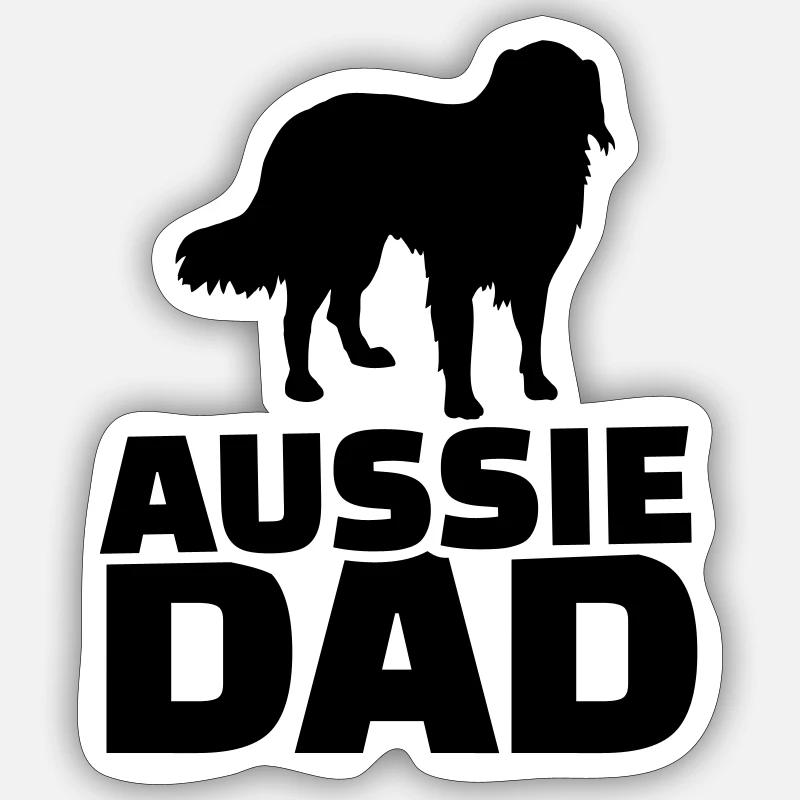 Aussie Dad - Sticker taille S (10 x 10 cm) - blanc mat