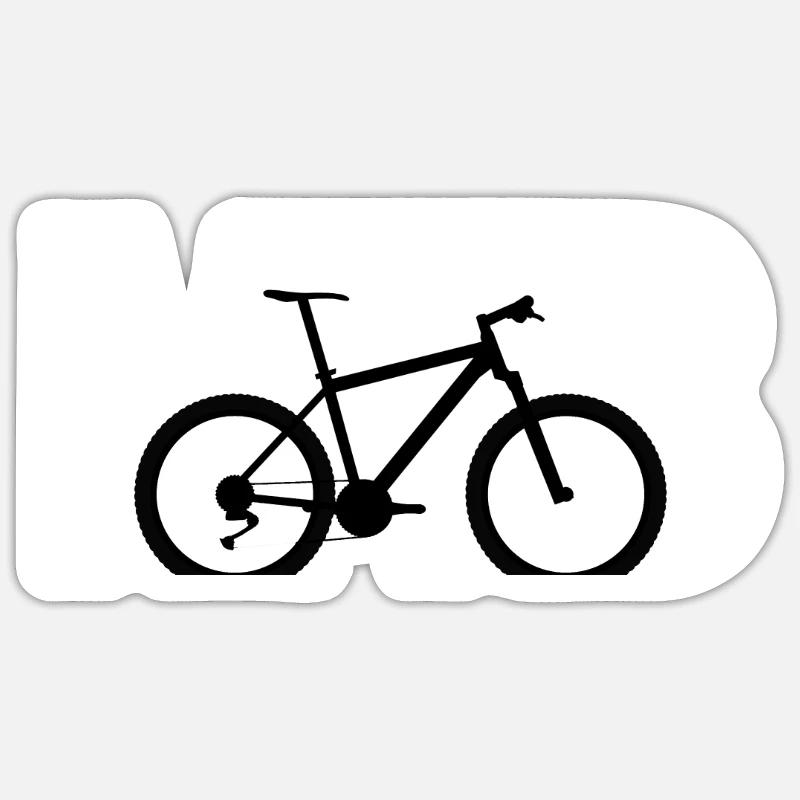MTB TShirt - Sticker Größe S (10 x 10 cm) - Mattweiß