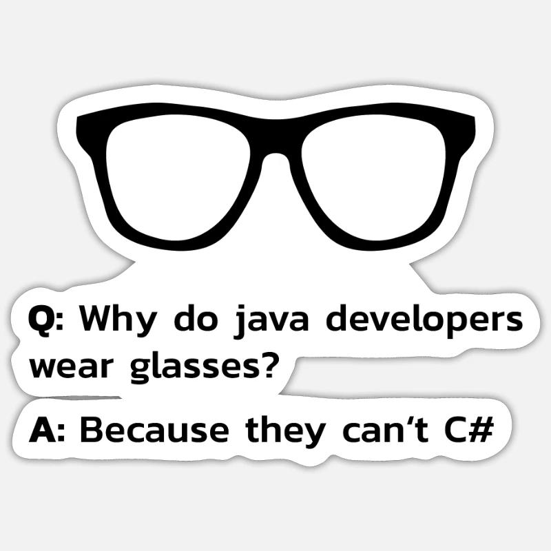 Java Wortspiel Programmierer T-Shirt Sticker Größe S (10 x 10 cm)