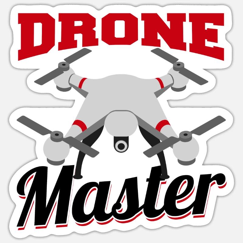 Drone Master | Drone Pilot - Sticker Größe S (10 x 10 cm) - Mattweiß