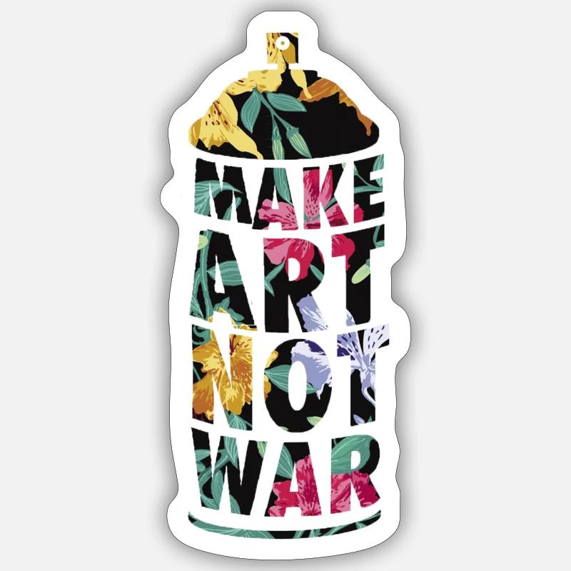 Make art not war - Sticker size S (10 x 10 cm) - white matte
