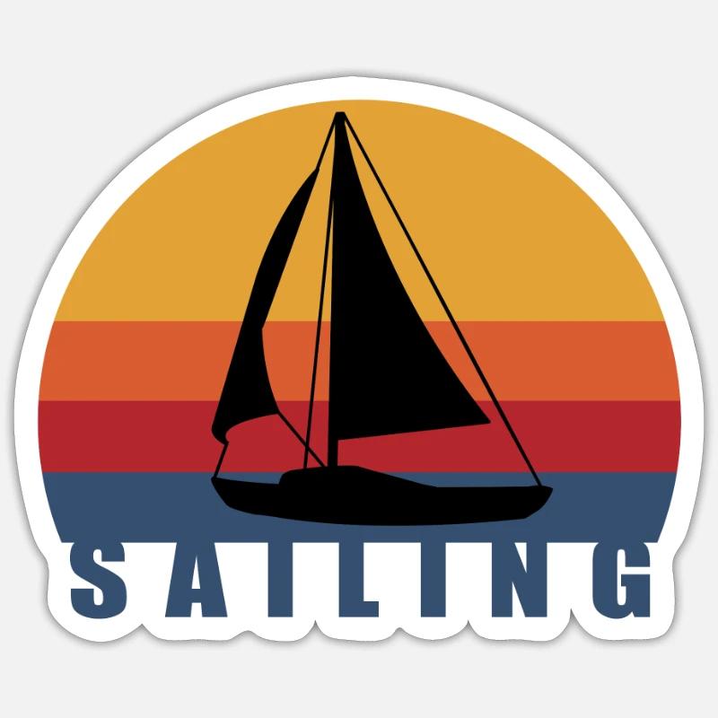 Segel Boot - Sticker Größe S (10 x 10 cm) - Mattweiß