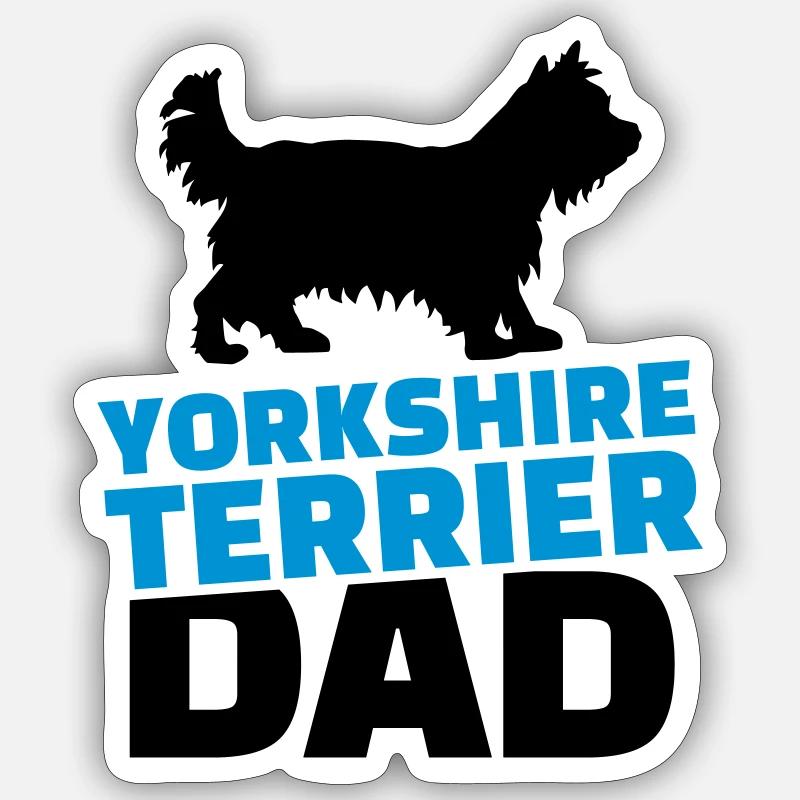 Yorkshire Terrier Dad - Sticker size S (10 x 10 cm) - white matte