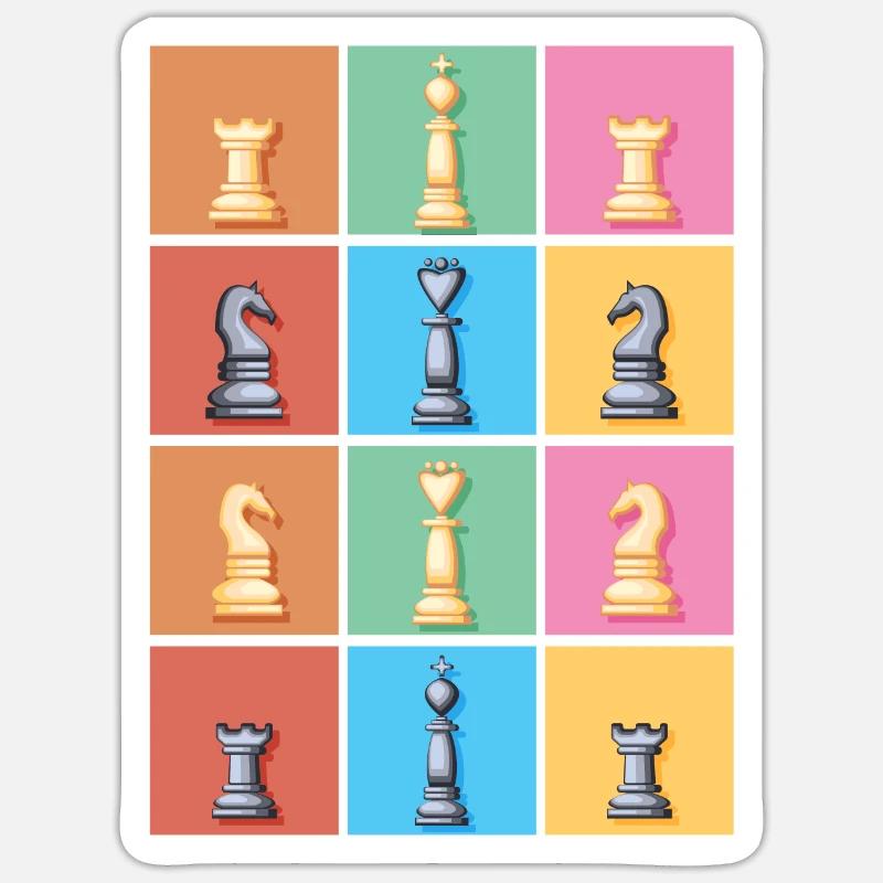 Pièce d’échecs - Sticker taille S (10 x 10 cm) - blanc mat
