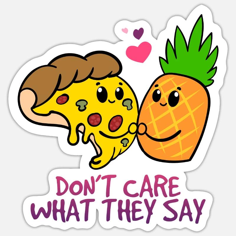 Pizza Hawaii - Sticker taille S (10 x 10 cm) - blanc mat