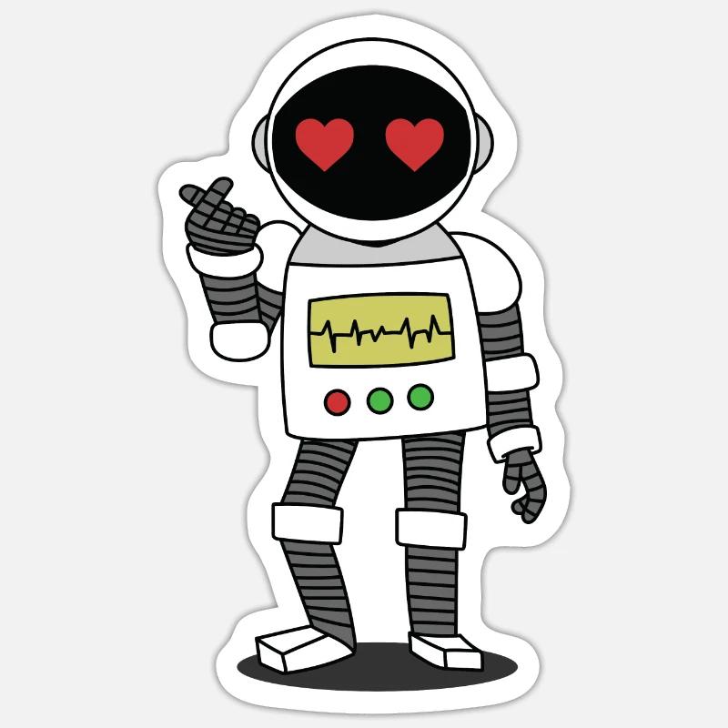 Roboter Sticker Größe S (10 x 10 cm)