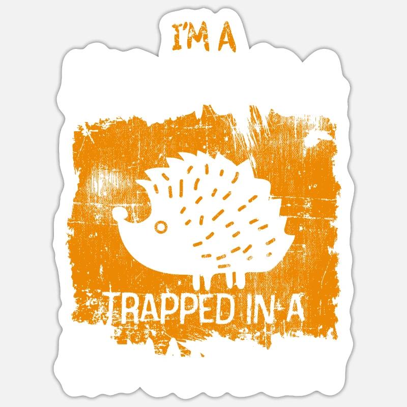 Igel Herbst - Sticker Größe S (10 x 10 cm) - Mattweiß