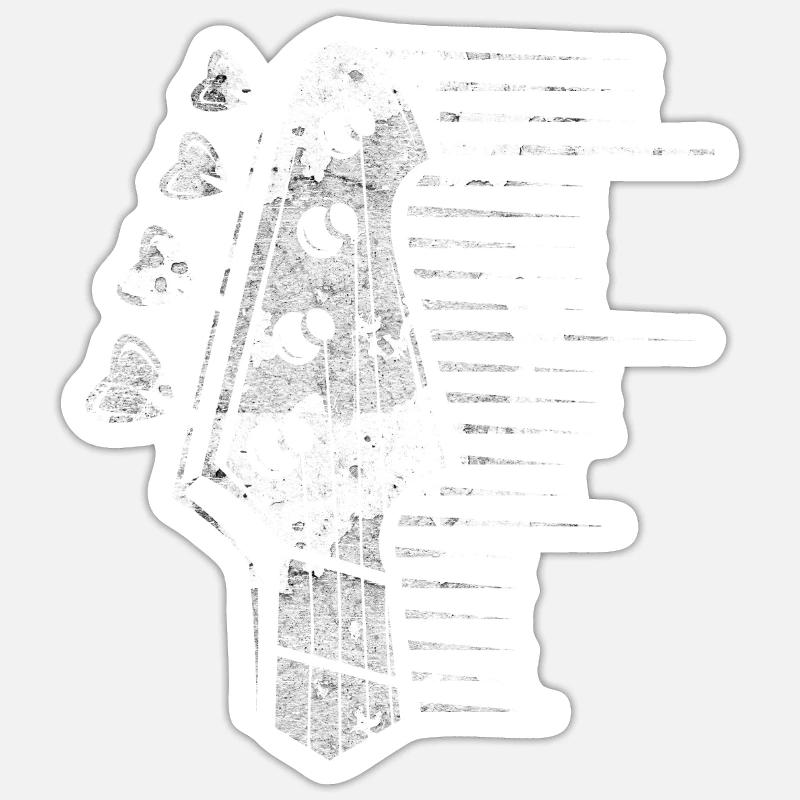 Guitare basse - Sticker taille S (10 x 10 cm) - blanc mat