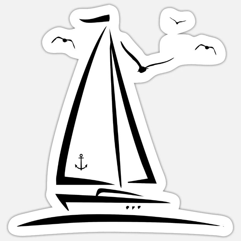 Navigation de plaisance - conception - Sticker taille S (10 x 10 cm) - blanc mat