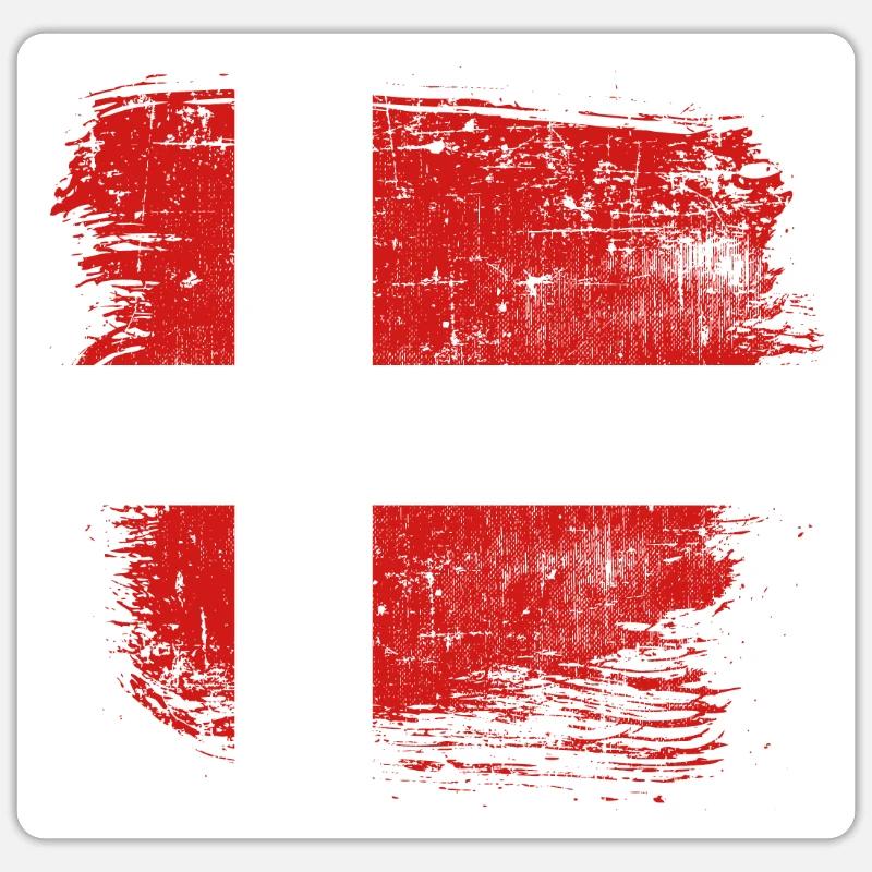 Denmark Flag - Sticker size S (10 x 10 cm) - white matte
