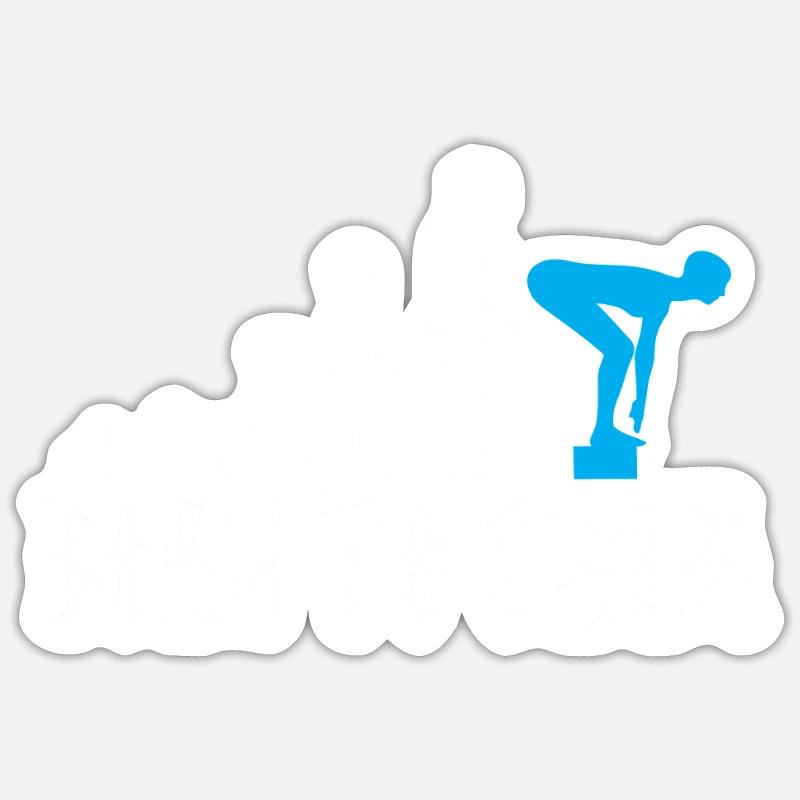 Schwimmer Evolution Geburt Baby Kind Geschenk Sticker Größe S (10 x 10 cm)