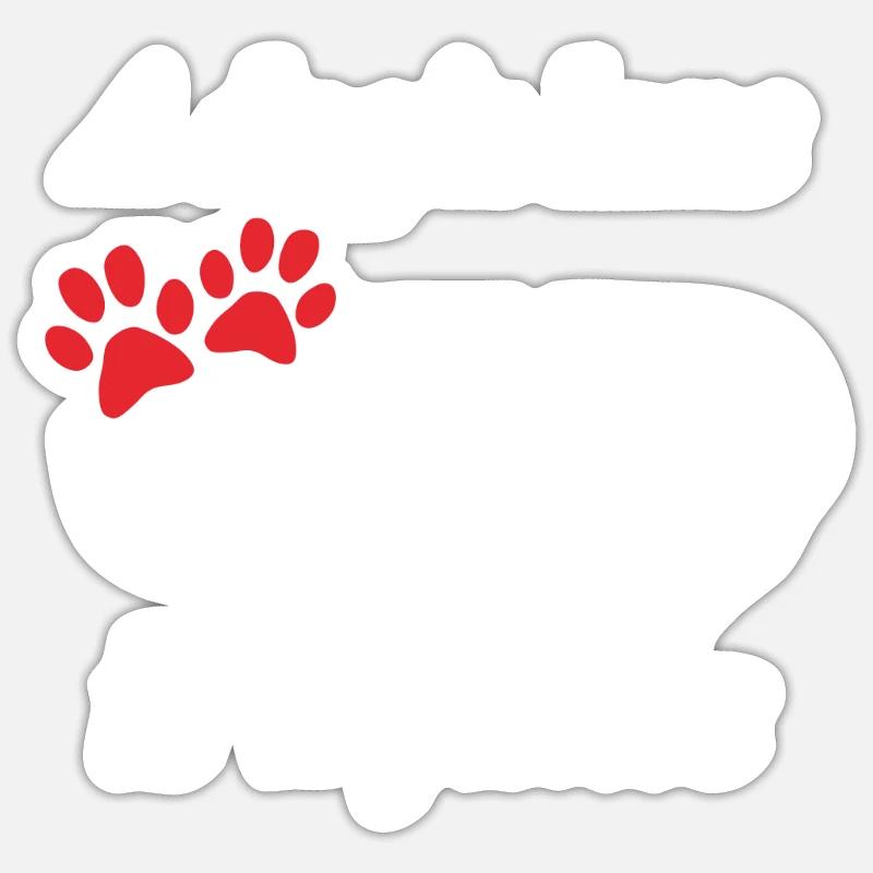 Die Liebe eines Hundes ist unendlich Vier Pfoten - Sticker Größe S (10 x 10 cm) - Mattweiß