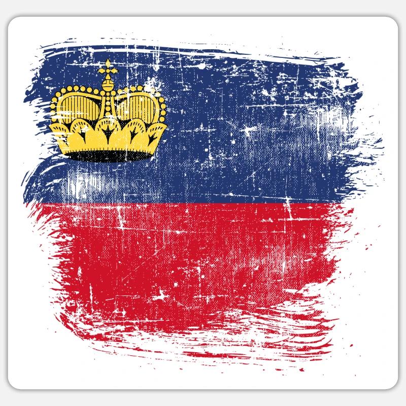Lichtenstein Flag - Sticker size S (10 x 10 cm) - white matte