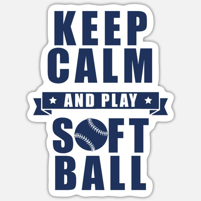 Softball Player - Sticker taille S (10 x 10 cm) - blanc mat