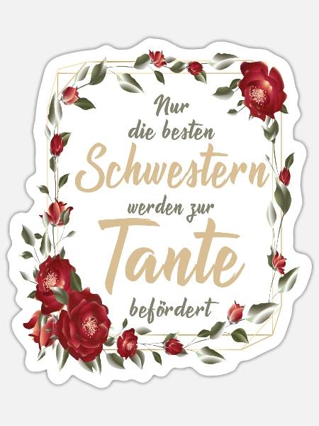 Beste Schwester zur Tante befördert Schwanger - Sticker Größe S (10 x 10 cm) - Mattweiß
