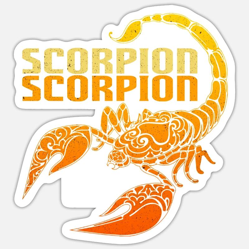 Skorpion - Sticker Größe S (10 x 10 cm) - Mattweiß