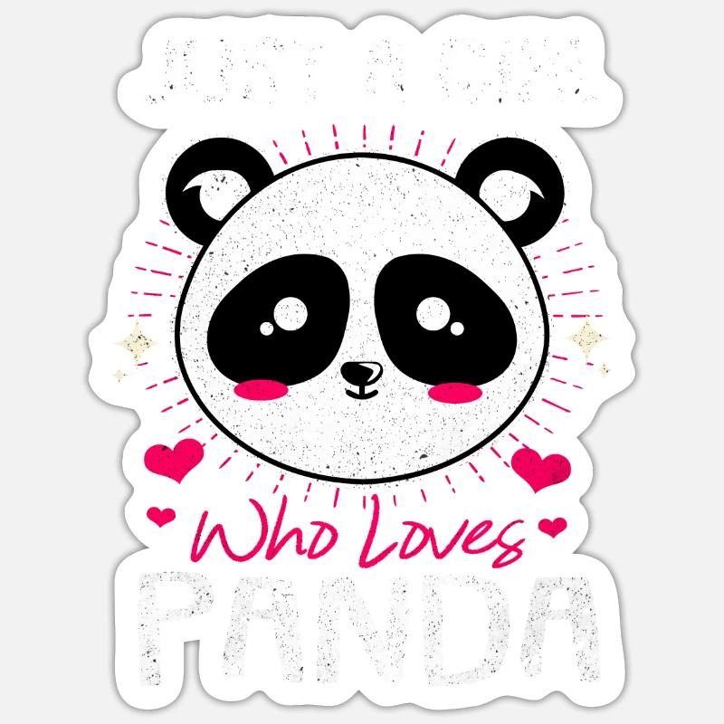 Panda - Sticker taille S (10 x 10 cm) - blanc mat