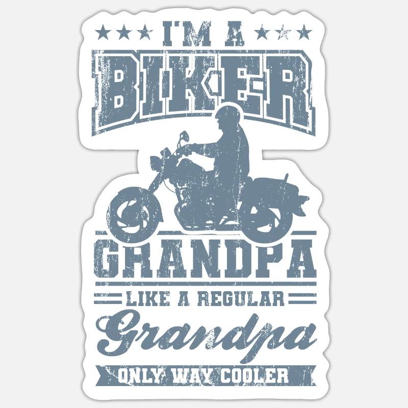 Ich Bin Ein Biker Opa Motorrad Fahrer Geschenk - Sticker Größe S (10 x 10 cm) - Mattweiß
