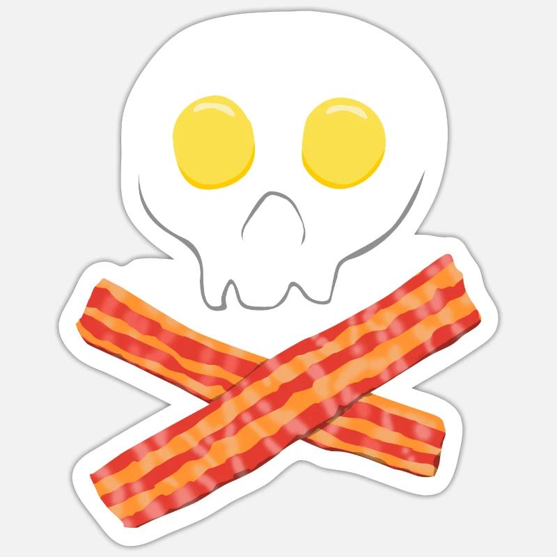 Speck Frühstück Eier Lebensmittel Ei Geschenk Sticker Größe S (10 x 10 cm)