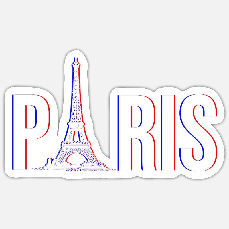 Paris Tour Eiffel - Sticker taille S (10 x 10 cm) - blanc mat