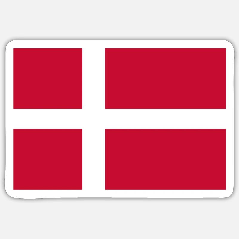 Danemark - Sticker taille S (10 x 10 cm) - blanc mat