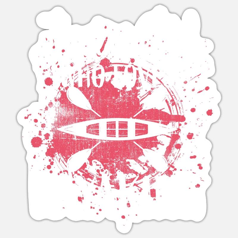 Kajak Mädchen - Sticker Größe S (10 x 10 cm) - Mattweiß