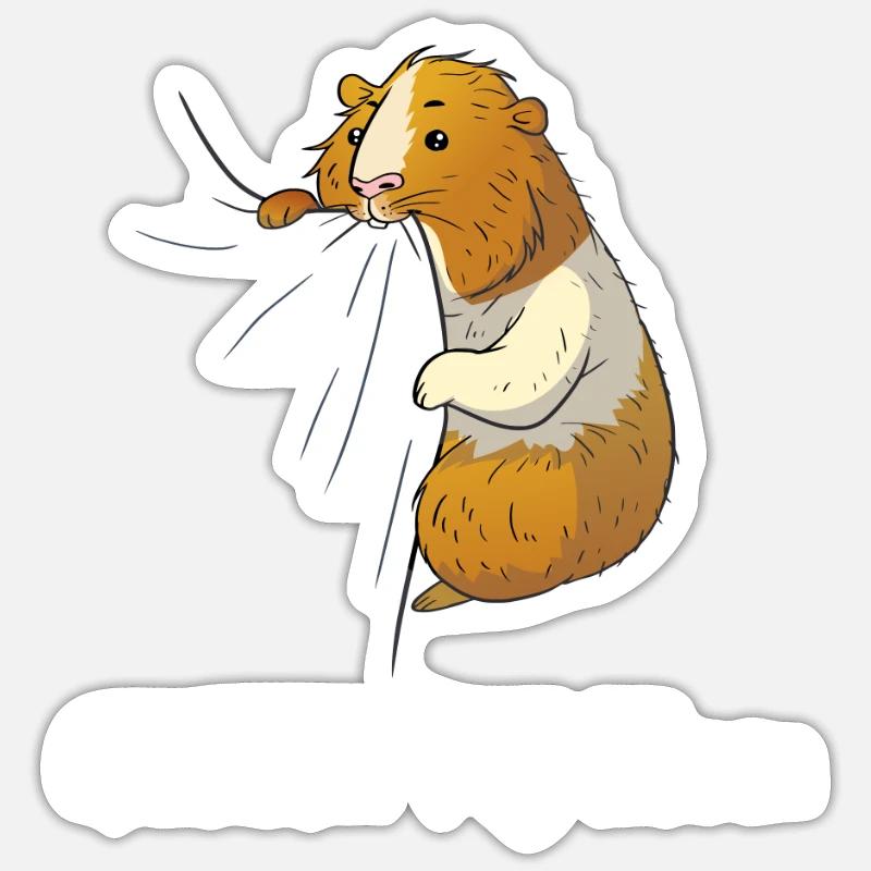 Cochon D'Inde Mère Amant Doux - Sticker taille S (10 x 10 cm) - blanc mat