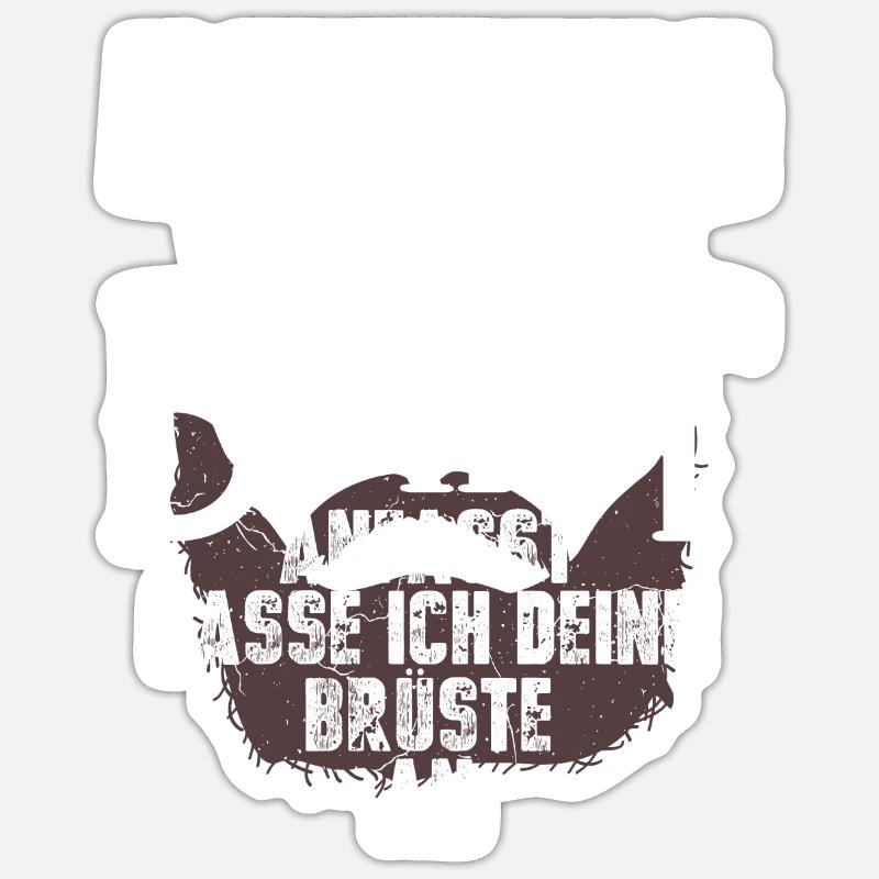Bart Spruch Bartträger Schnurrbart - Sticker Größe S (10 x 10 cm) - Mattweiß