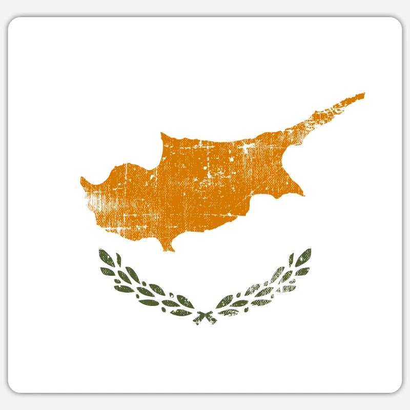 Chypre - Sticker taille S (10 x 10 cm) - blanc mat