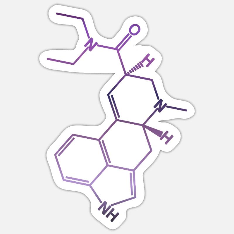 LSD Strukturformel Acid Molekül Sticker Größe S (10 x 10 cm)