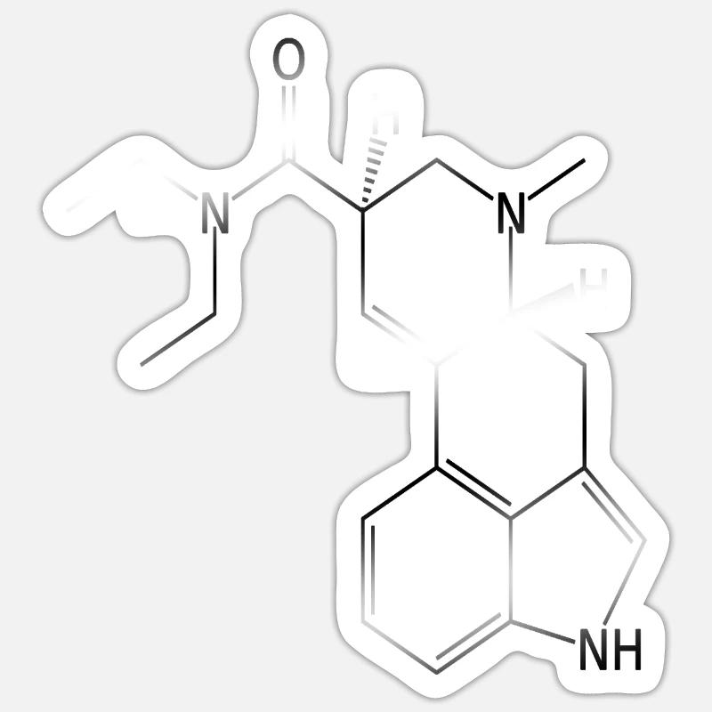 LSD structural formula molecule A. Hofmann Bicycle Day Sticker size S (10 x 10 cm)