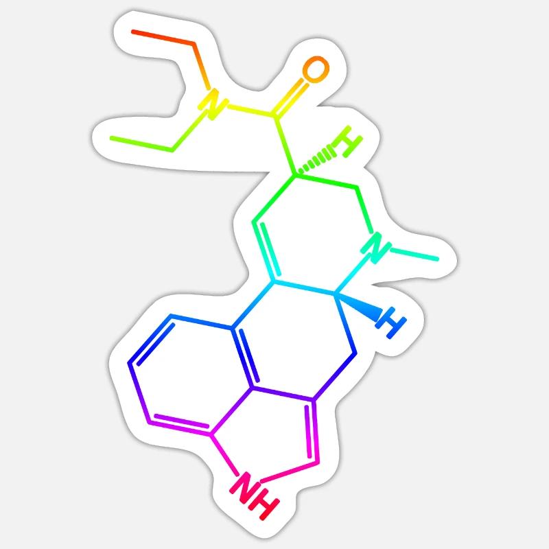 LSD structural formula molecule A. Hofmann Bicycle Day Sticker size S (10 x 10 cm)