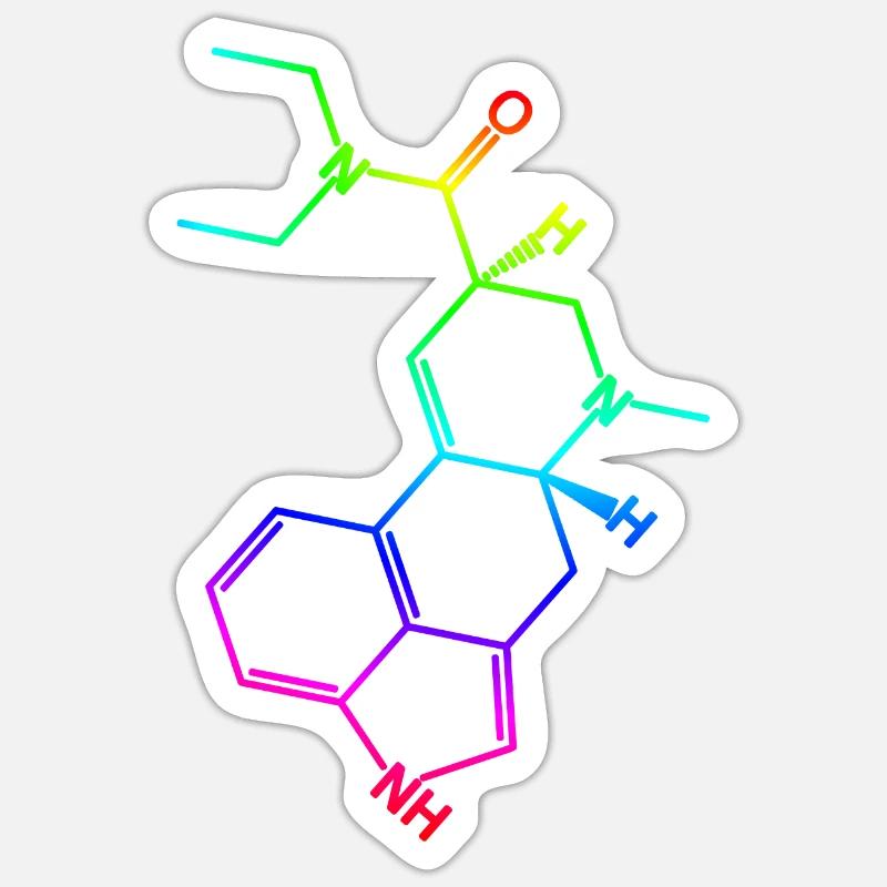 LSD Structural Formula Molecule A. Hofmann Bicycle Day Sticker size S (10 x 10 cm)