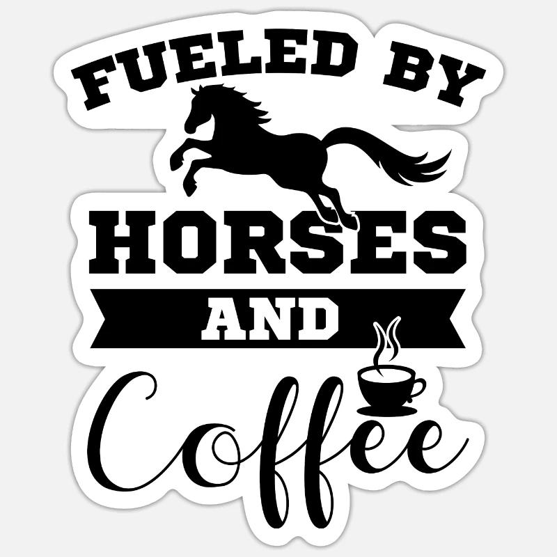 Cheval à cheval - Sticker taille S (10 x 10 cm) - blanc mat