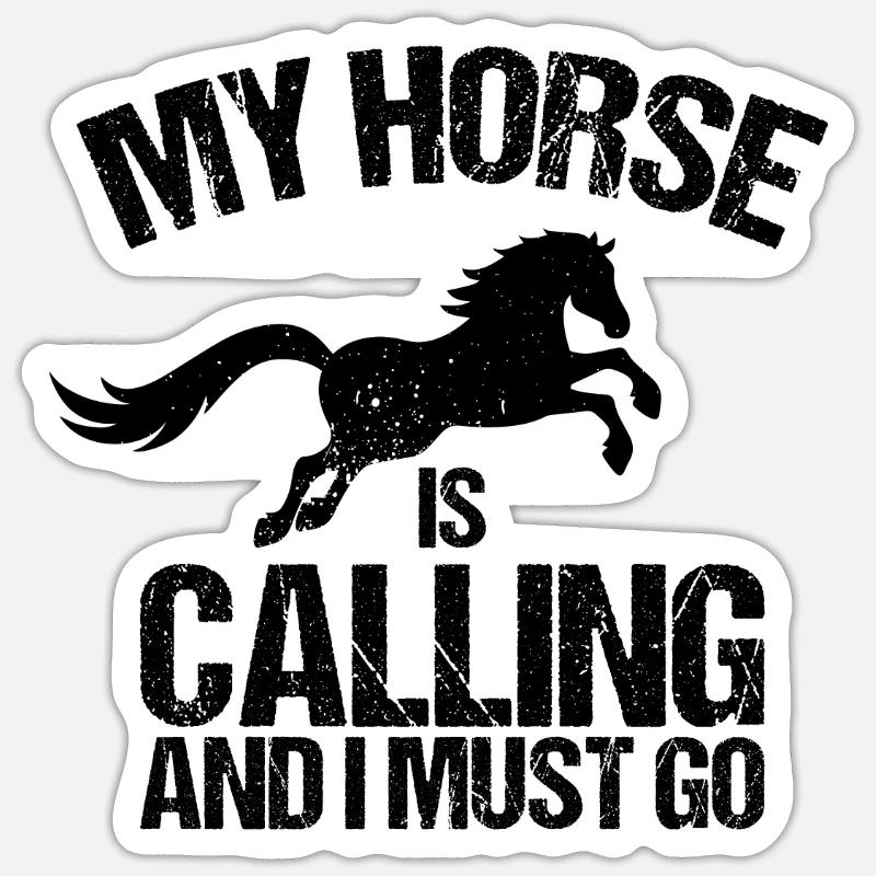 Cheval à cheval - Sticker taille S (10 x 10 cm) - blanc mat