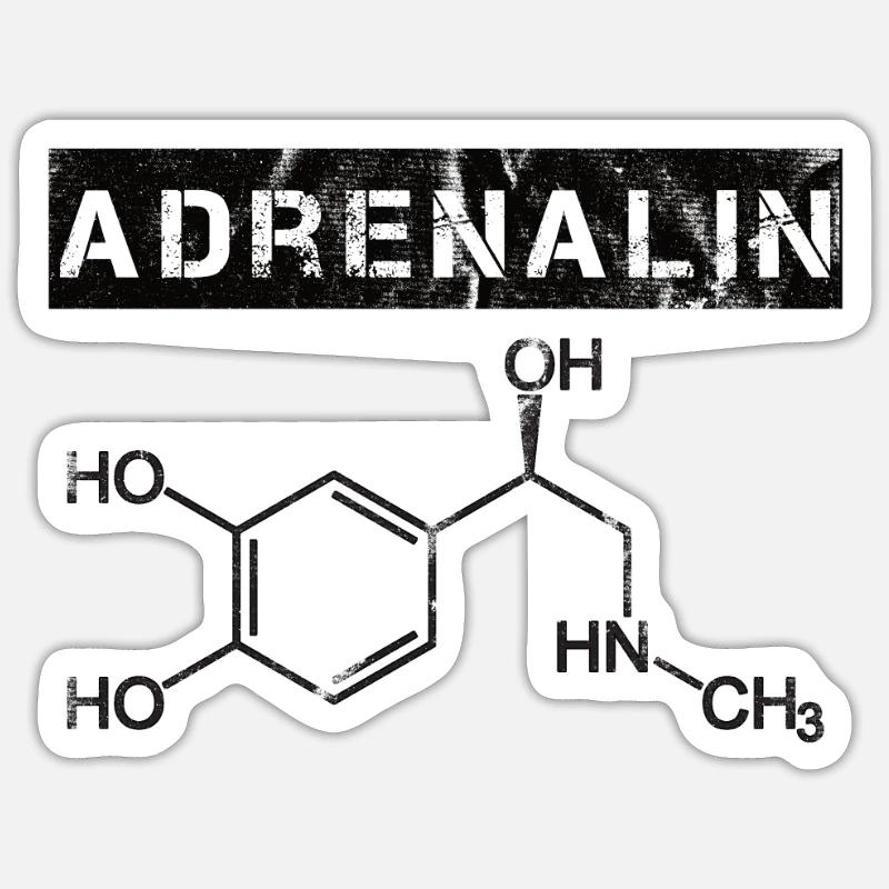 Adrenalin Junkie Geschenkidee Molekül Bungee - Sticker Größe S (10 x 10 cm) - Mattweiß