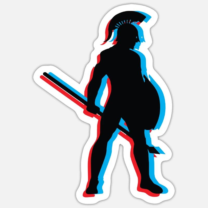 3D Gladiator Battles Sticker size S (10 x 10 cm)