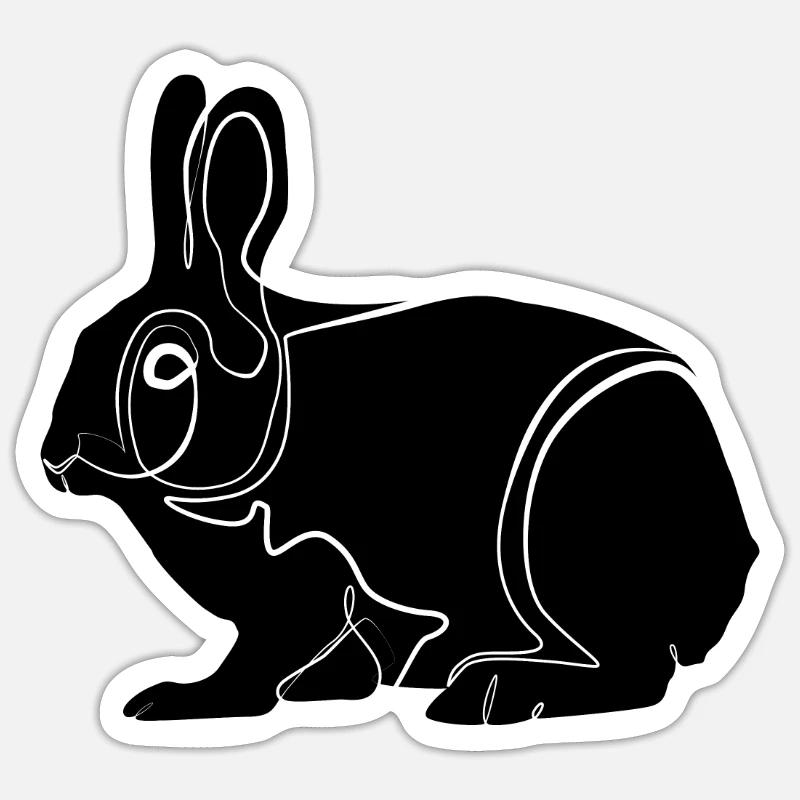 Lapin lapin - Sticker taille S (10 x 10 cm) - blanc mat