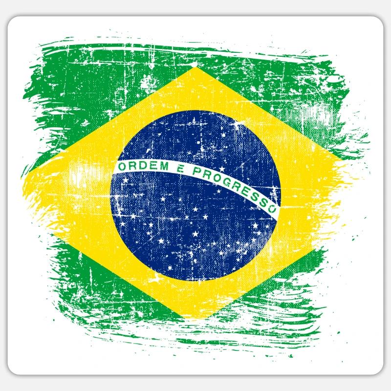 Brésil - Sticker taille S (10 x 10 cm) - blanc mat